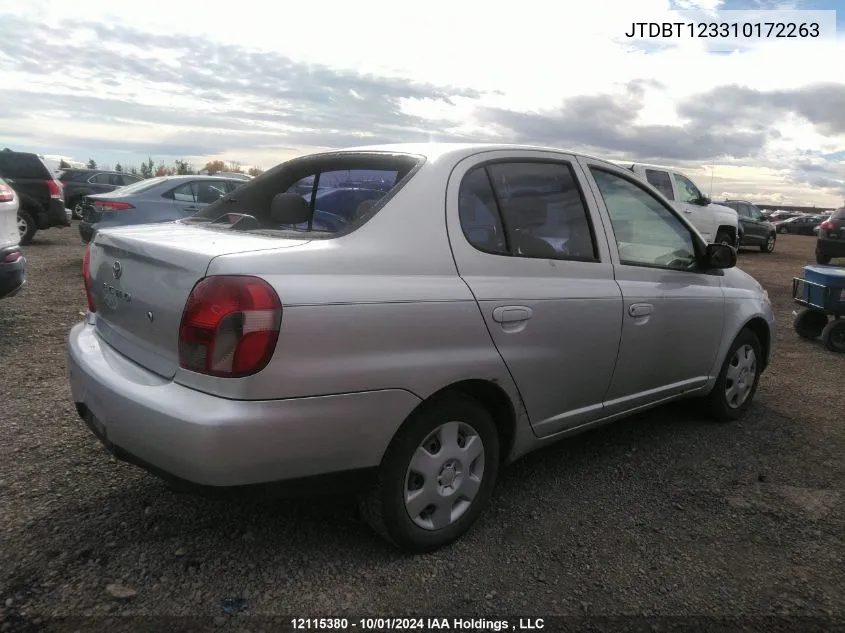 2001 Toyota Echo VIN: JTDBT123310172263 Lot: 12115380