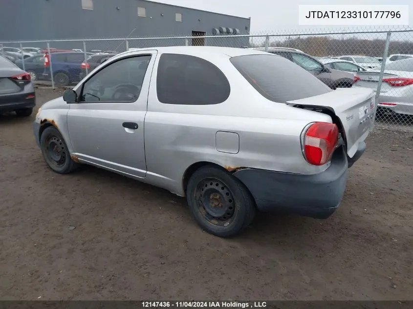 2001 Toyota Echo VIN: JTDAT123310177796 Lot: 12147436