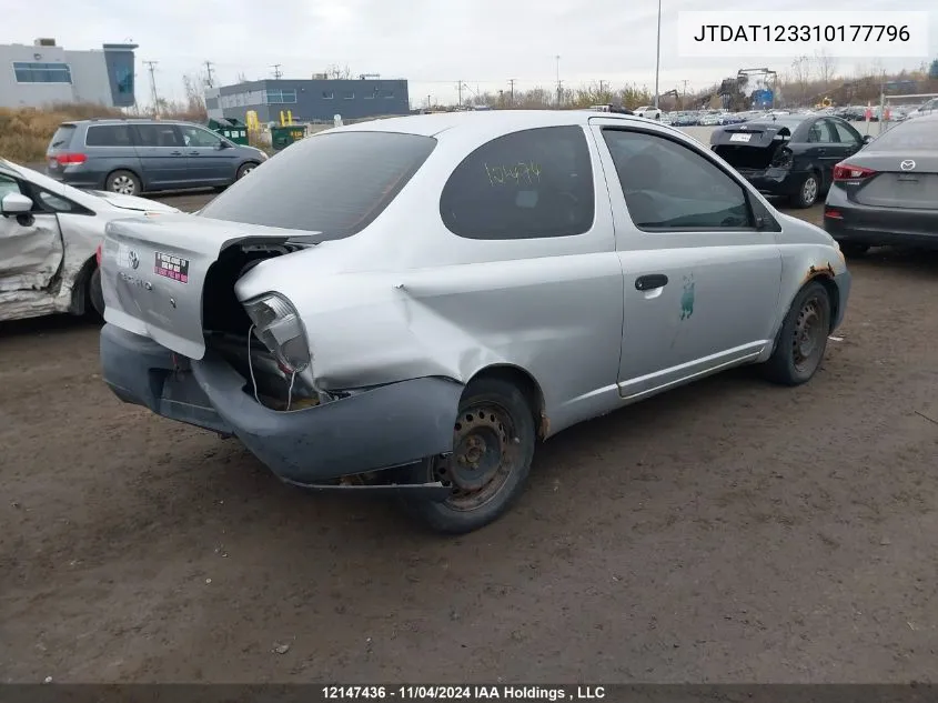 2001 Toyota Echo VIN: JTDAT123310177796 Lot: 12147436