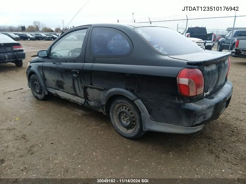 2001 Toyota Echo VIN: JTDAT123510176942 Lot: 30049182