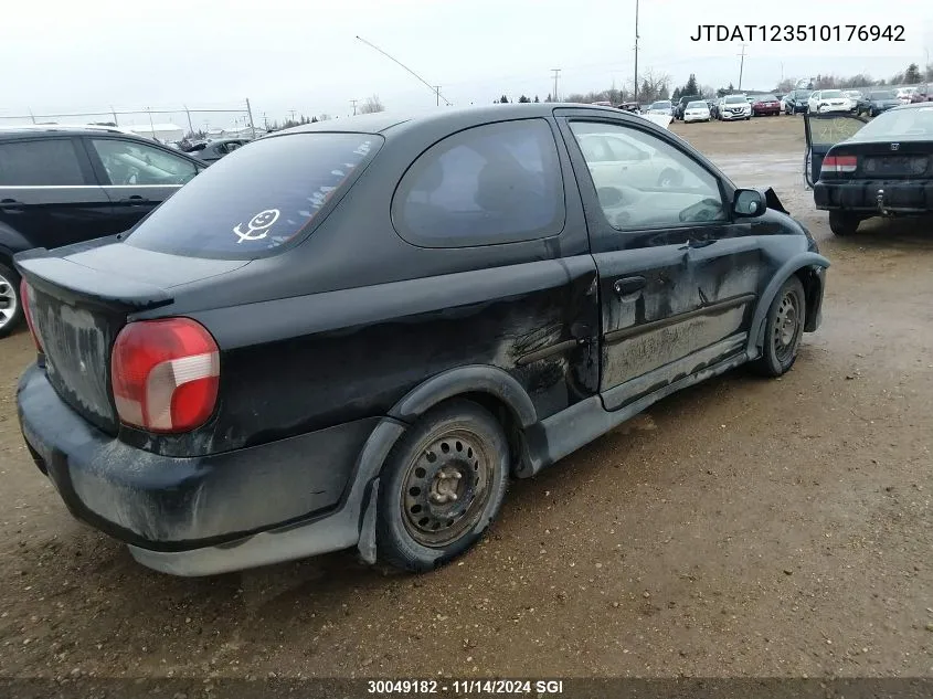 2001 Toyota Echo VIN: JTDAT123510176942 Lot: 30049182