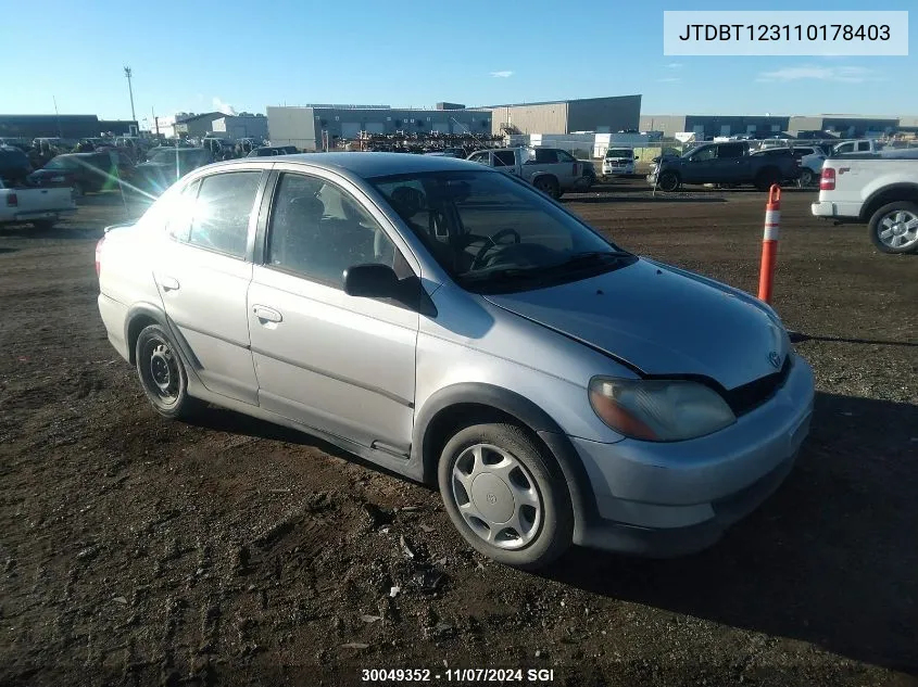 2001 Toyota Echo VIN: JTDBT123110178403 Lot: 30049352