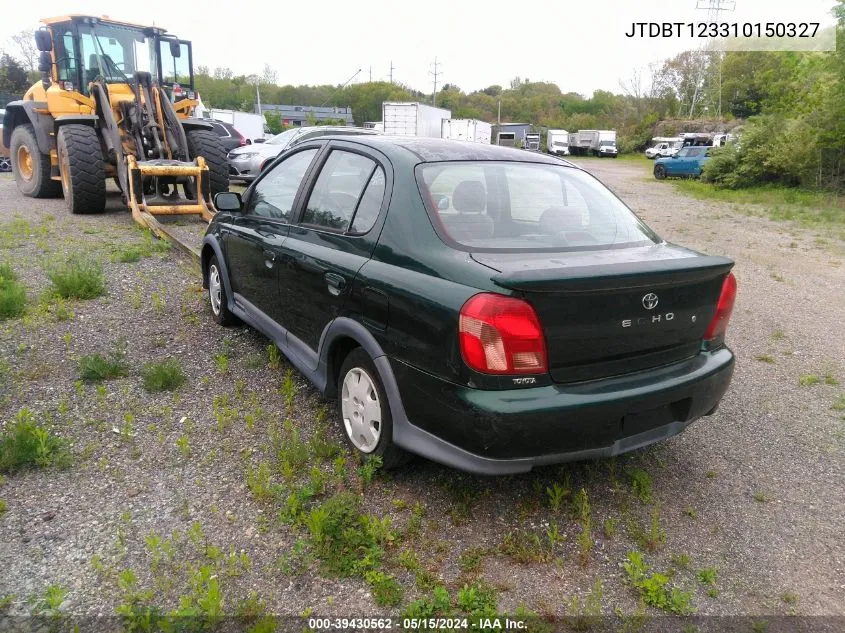 2001 Toyota Echo Base (A4) VIN: JTDBT123310150327 Lot: 39430562