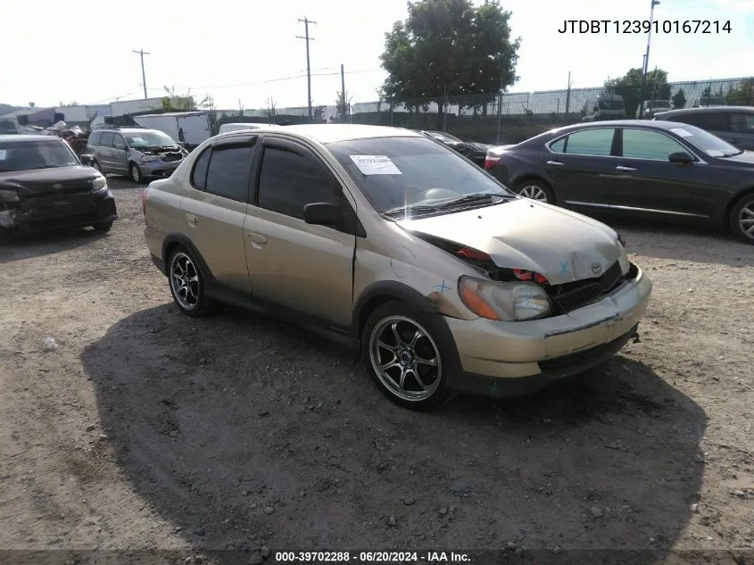 2001 Toyota Echo VIN: JTDBT123910167214 Lot: 39702288