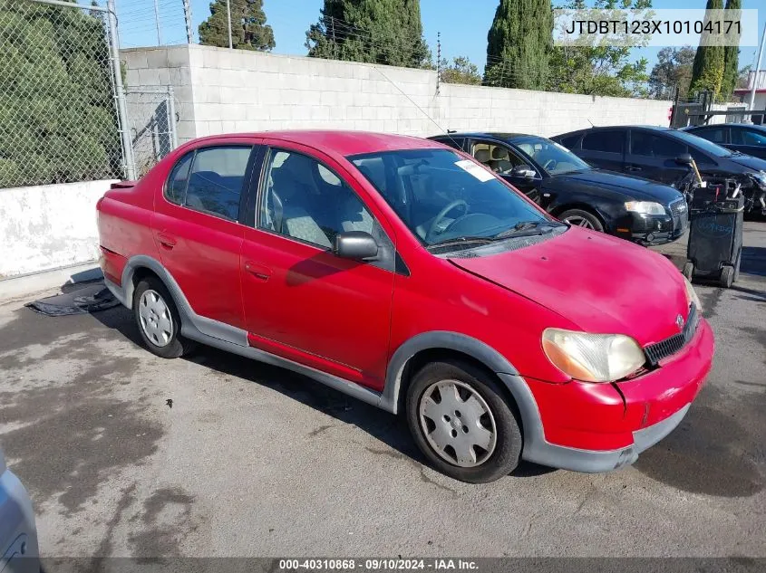 2001 Toyota Echo VIN: JTDBT123X10104171 Lot: 40310868