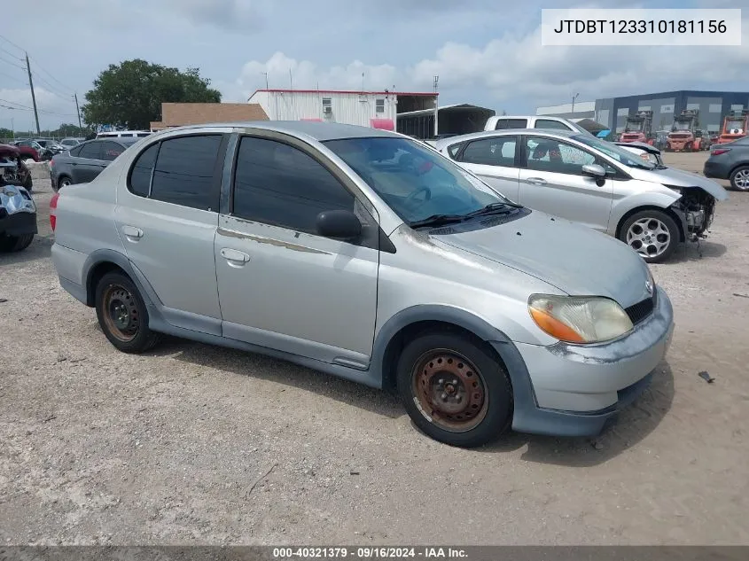 2001 Toyota Echo VIN: JTDBT123310181156 Lot: 40321379