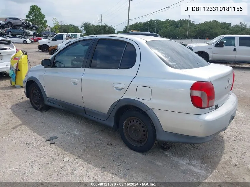 2001 Toyota Echo VIN: JTDBT123310181156 Lot: 40321379