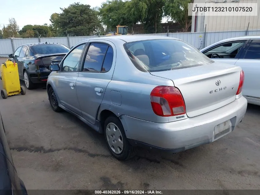 2001 Toyota Echo VIN: JTDBT123210107520 Lot: 40362026