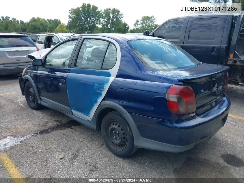 2001 Toyota Echo VIN: JTDBE123X10171286 Lot: 40420475