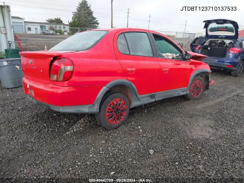 2001 Toyota Echo VIN: JTDBT123710137533 Lot: 40442789