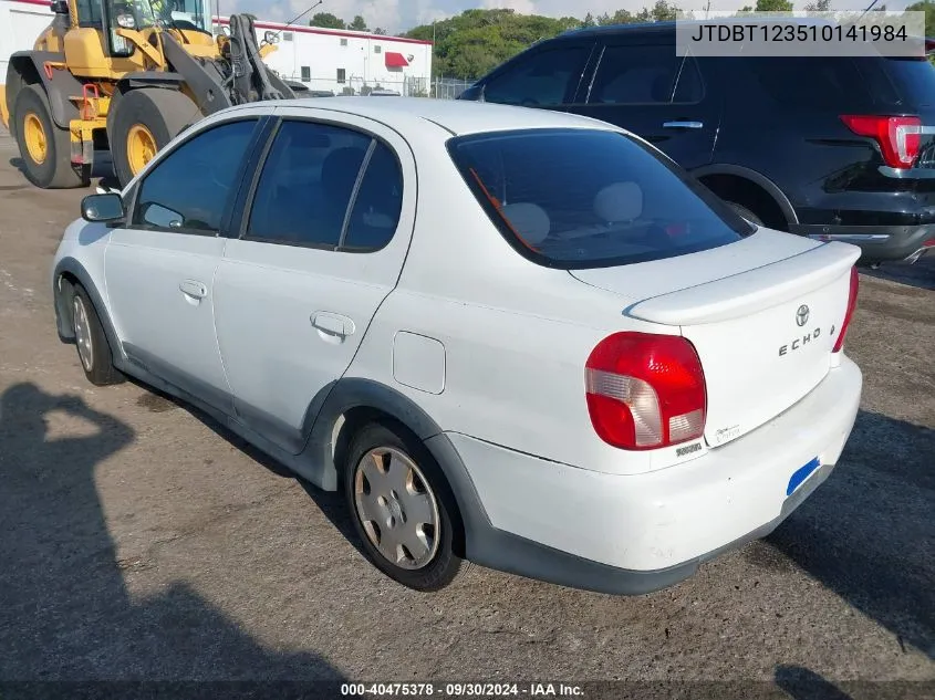 2001 Toyota Echo VIN: JTDBT123510141984 Lot: 40475378