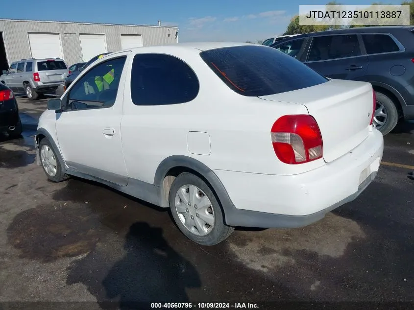 2001 Toyota Echo VIN: JTDAT123510113887 Lot: 40560796