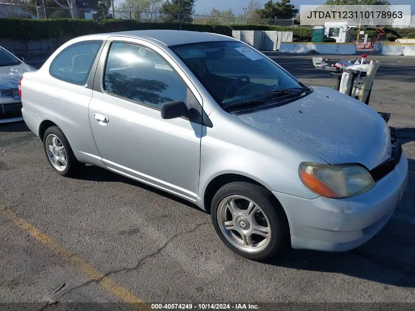 2001 Toyota Echo VIN: JTDAT123110178963 Lot: 40574249