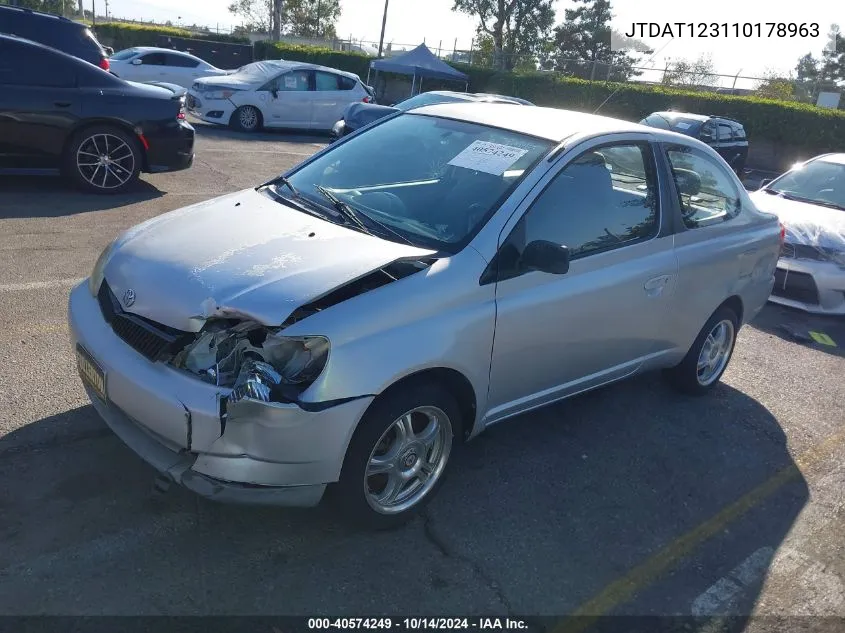 2001 Toyota Echo VIN: JTDAT123110178963 Lot: 40574249