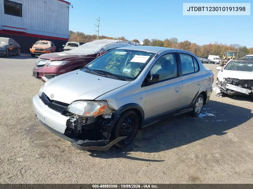 2001 Toyota Echo Base (A4) VIN: JTDBT123010191398 Lot: 40593310