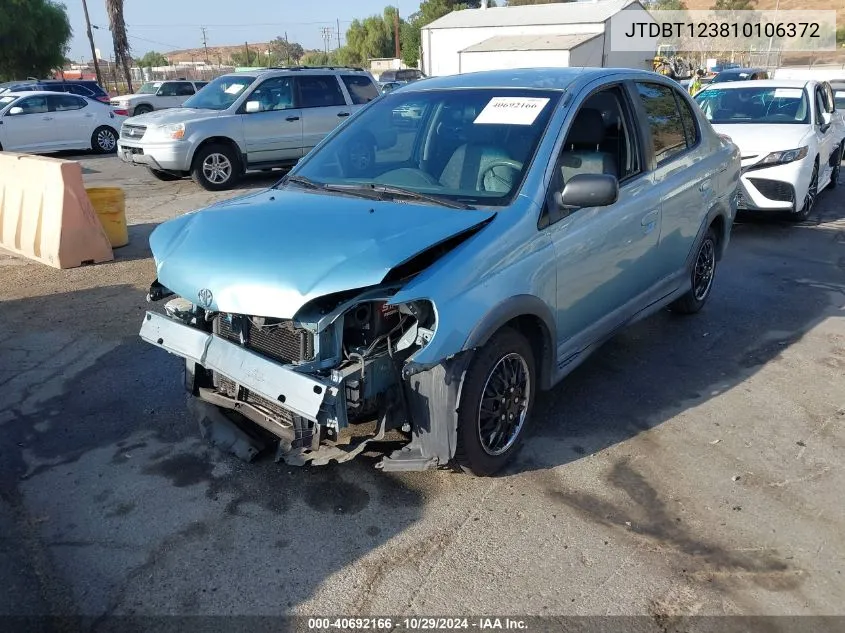 2001 Toyota Echo VIN: JTDBT123810106372 Lot: 40692166