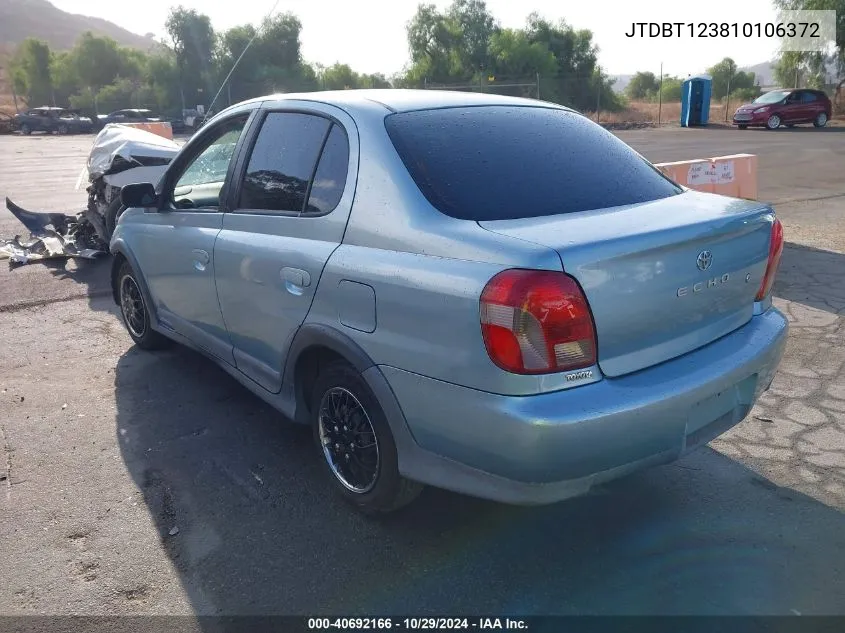 2001 Toyota Echo VIN: JTDBT123810106372 Lot: 40692166