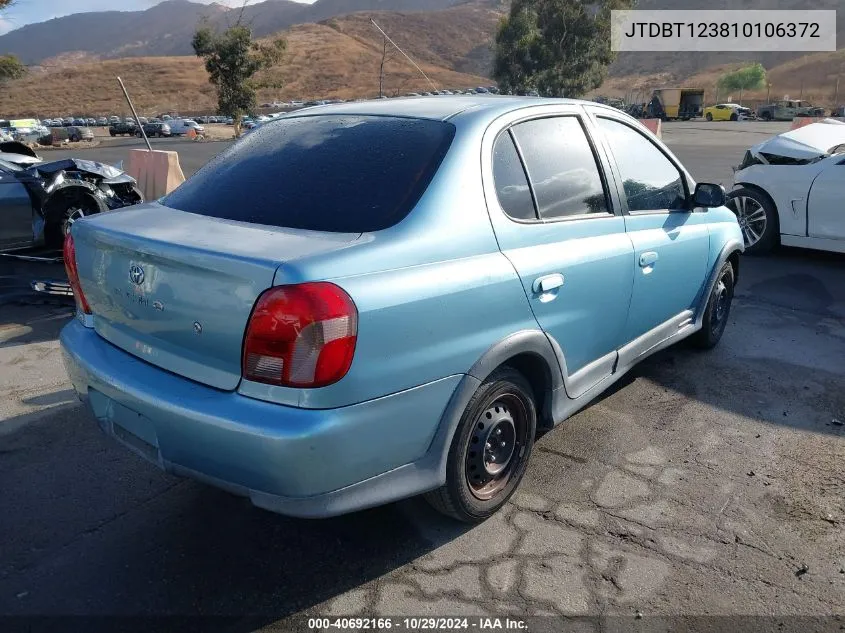 2001 Toyota Echo VIN: JTDBT123810106372 Lot: 40692166