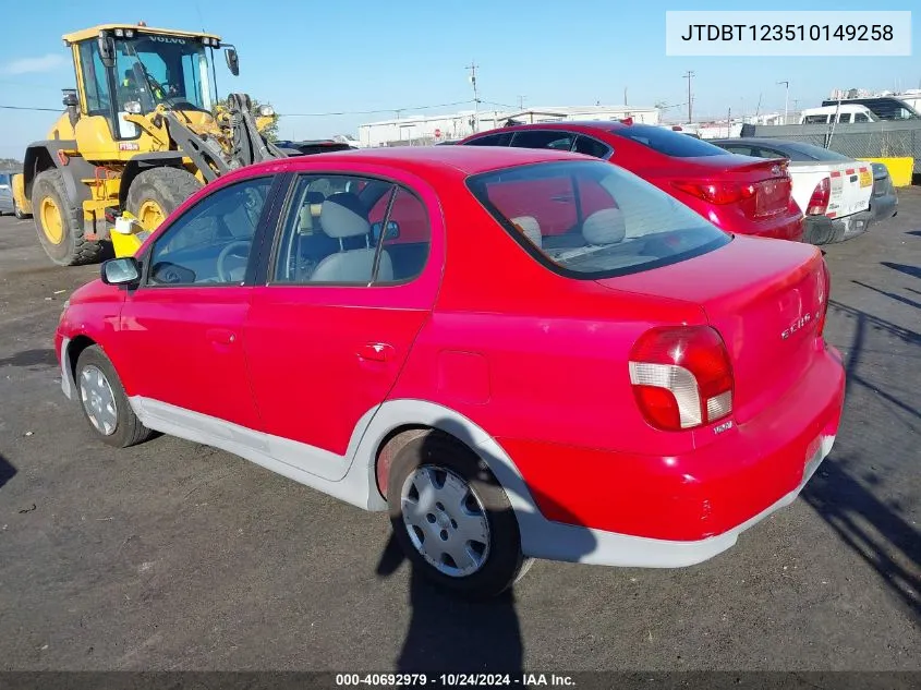 2001 Toyota Echo VIN: JTDBT123510149258 Lot: 40692979