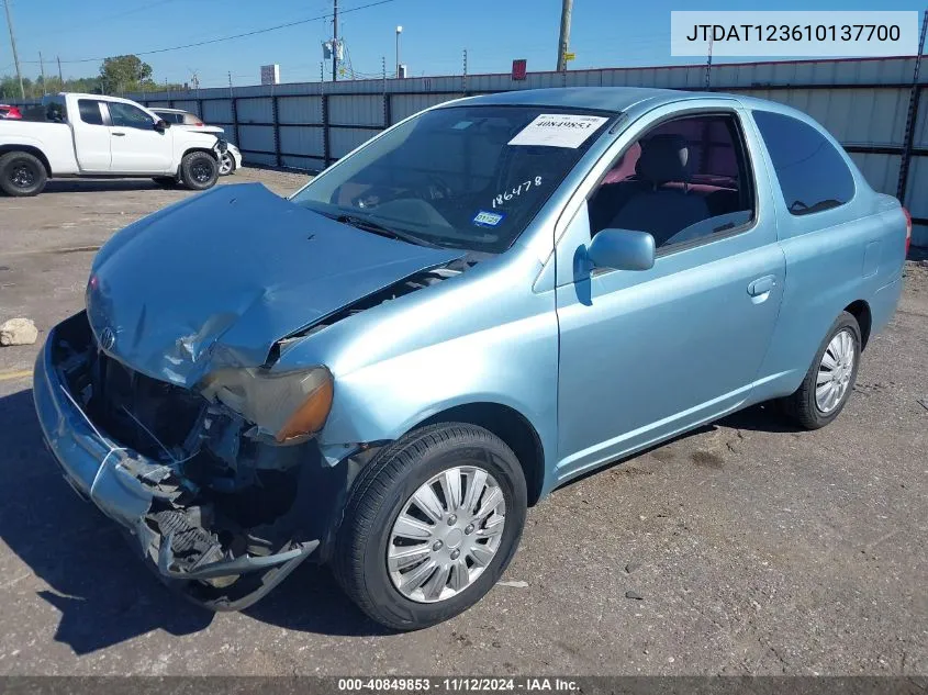 2001 Toyota Echo VIN: JTDAT123610137700 Lot: 40849853