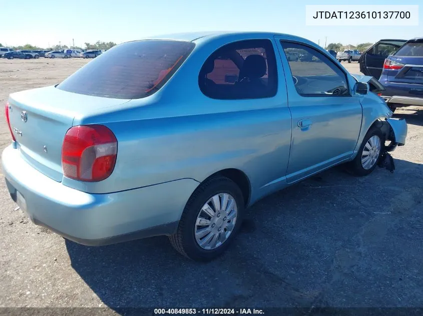 2001 Toyota Echo VIN: JTDAT123610137700 Lot: 40849853