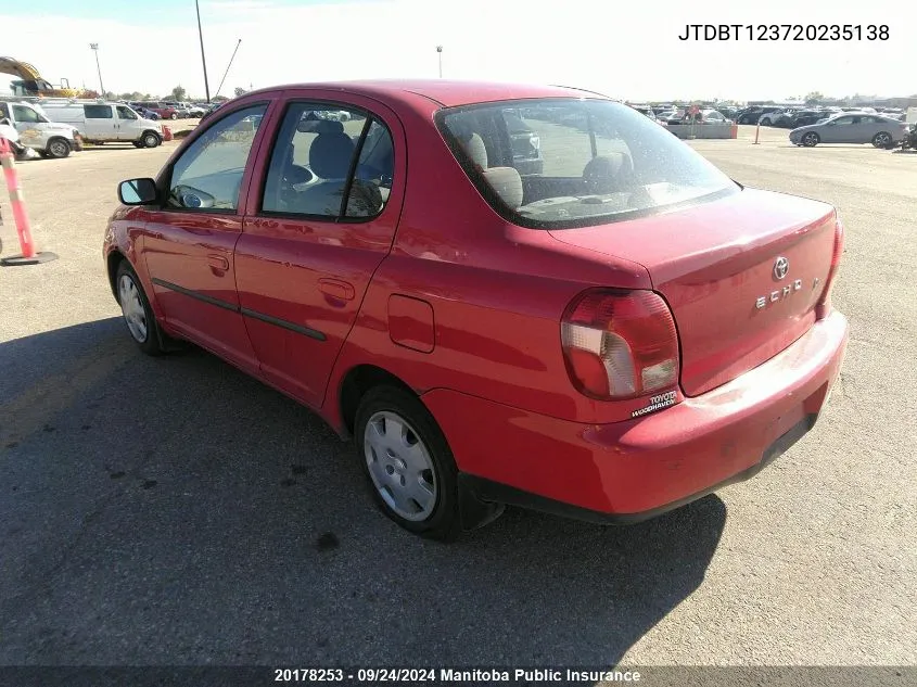 2002 Toyota Echo VIN: JTDBT123720235138 Lot: 20178253