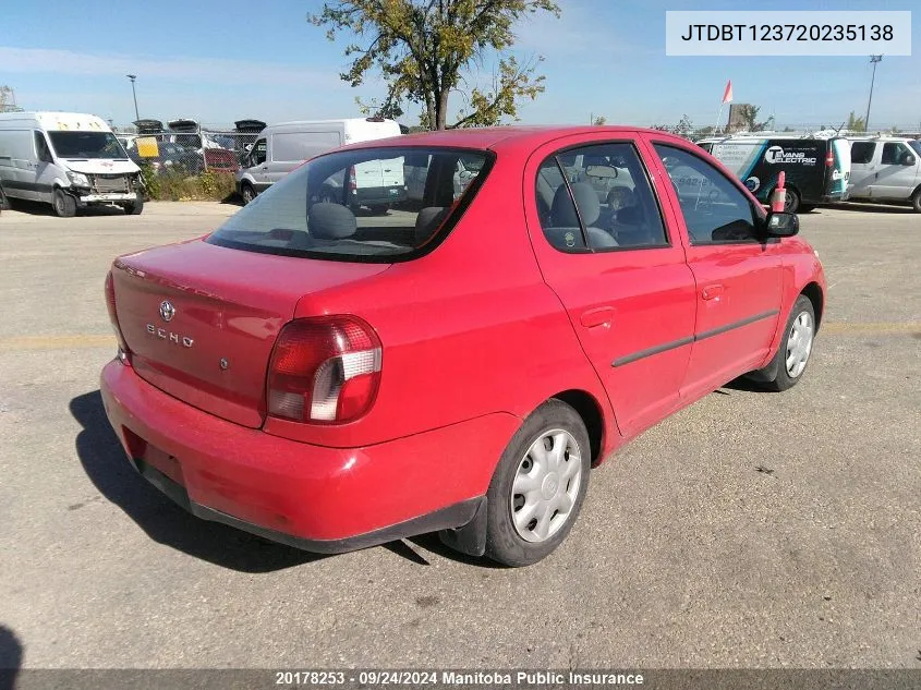 2002 Toyota Echo VIN: JTDBT123720235138 Lot: 20178253