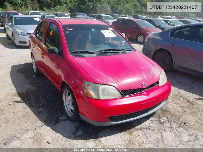 2002 Toyota Echo VIN: JTDBT123420221407 Lot: 39771468