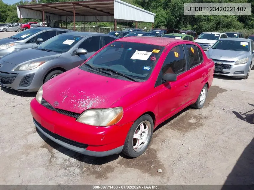 2002 Toyota Echo VIN: JTDBT123420221407 Lot: 39771468