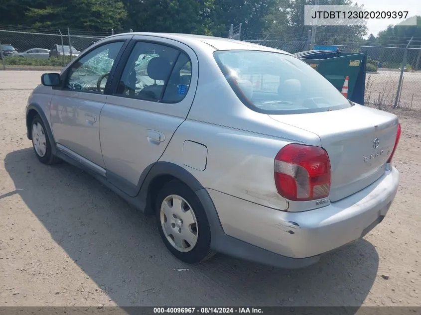 2002 Toyota Echo VIN: JTDBT123020209397 Lot: 40096967