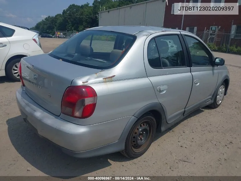 2002 Toyota Echo VIN: JTDBT123020209397 Lot: 40096967