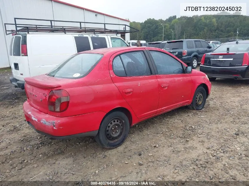 2002 Toyota Echo VIN: JTDBT123820245032 Lot: 40375435