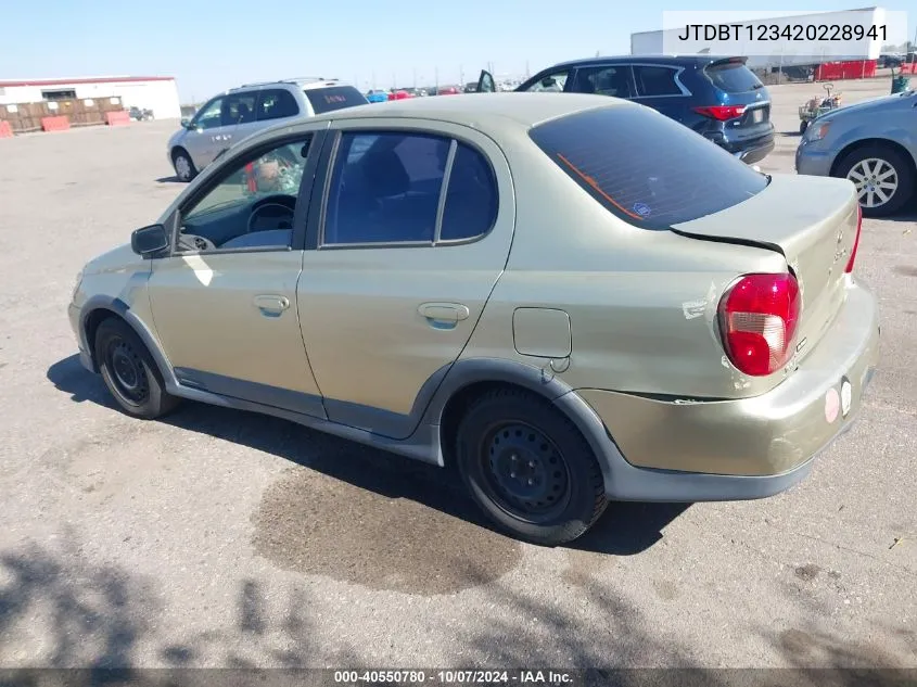 2002 Toyota Echo VIN: JTDBT123420228941 Lot: 40550780