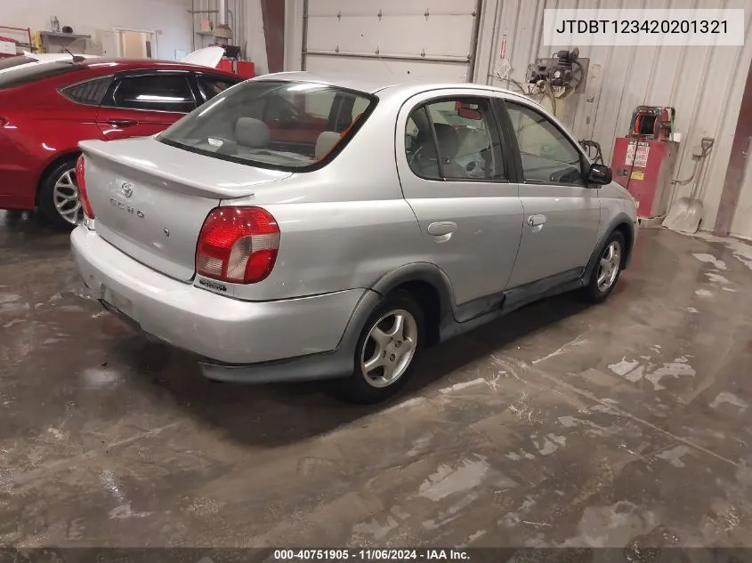 2002 Toyota Echo VIN: JTDBT123420201321 Lot: 40751905