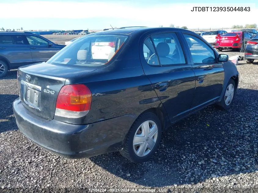 2003 Toyota Echo VIN: JTDBT123935044843 Lot: 12104224