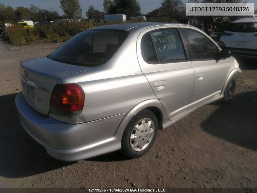 2003 Toyota Echo VIN: JTDBT123935048326 Lot: 12119266