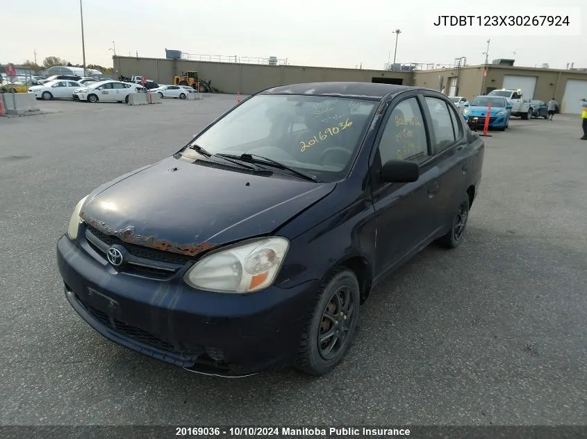 2003 Toyota Echo VIN: JTDBT123X30267924 Lot: 20169036