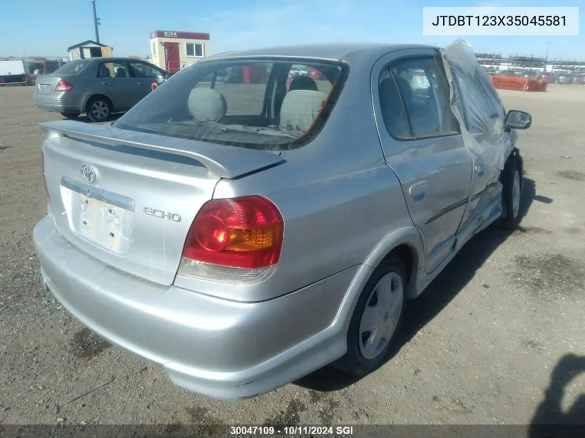 2003 Toyota Echo VIN: JTDBT123X35045581 Lot: 30047109