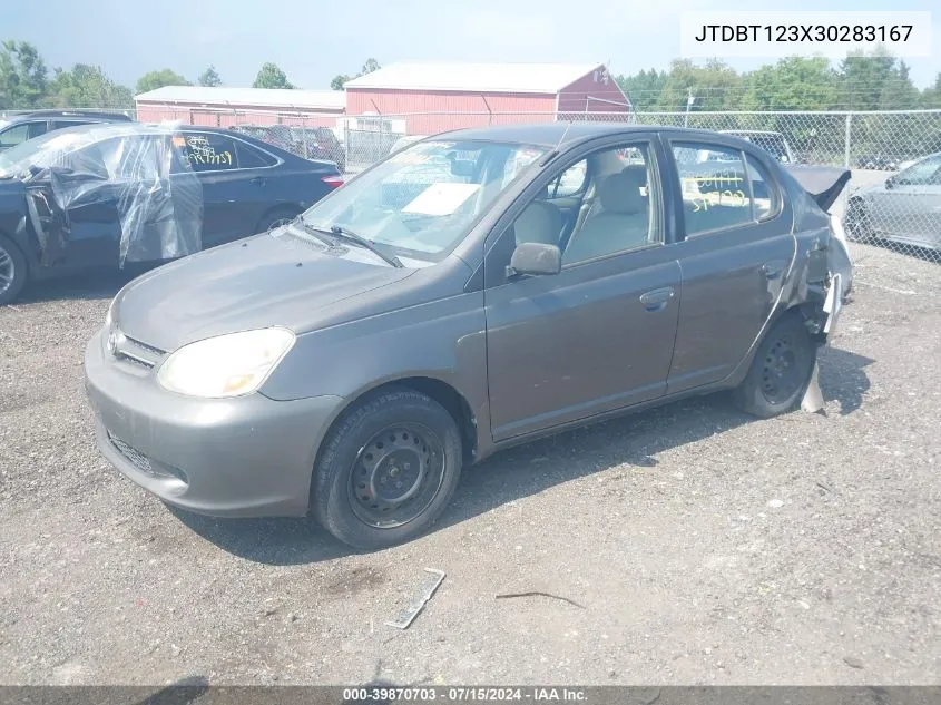 2003 Toyota Echo Base (M5) VIN: JTDBT123X30283167 Lot: 39870703