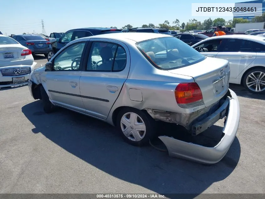 2003 Toyota Echo VIN: JTDBT123435048461 Lot: 40313575