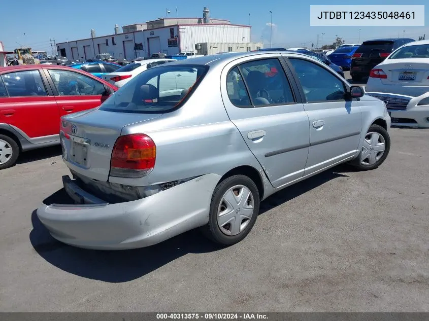 2003 Toyota Echo VIN: JTDBT123435048461 Lot: 40313575