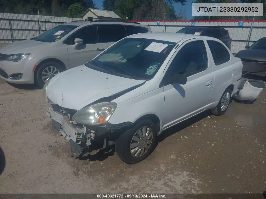 2003 Toyota Echo VIN: JTDAT123330292952 Lot: 40321772