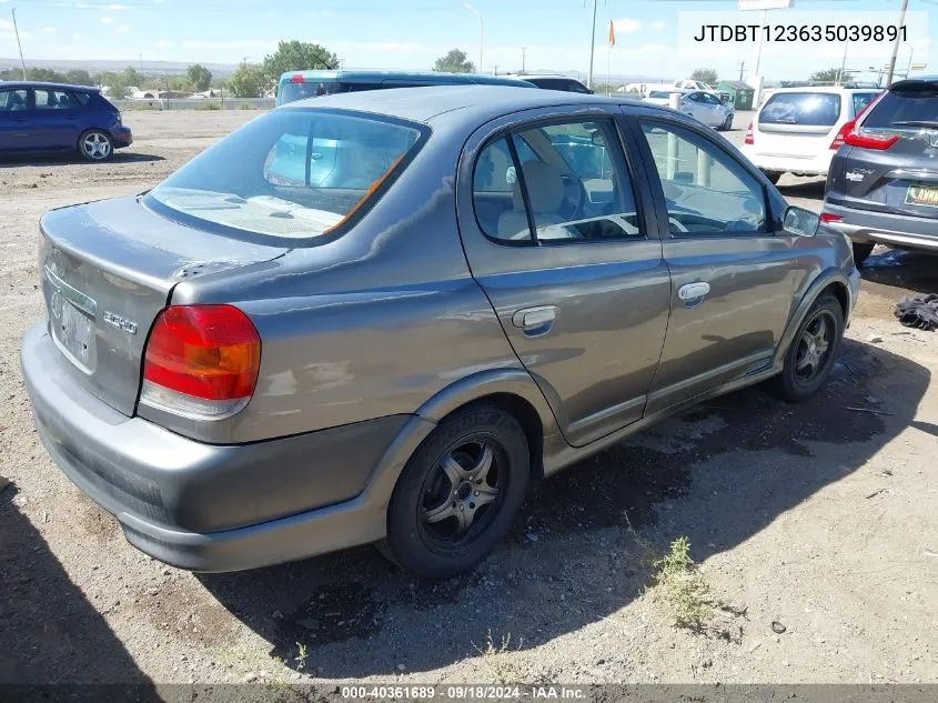 2003 Toyota Echo VIN: JTDBT123635039891 Lot: 40361689