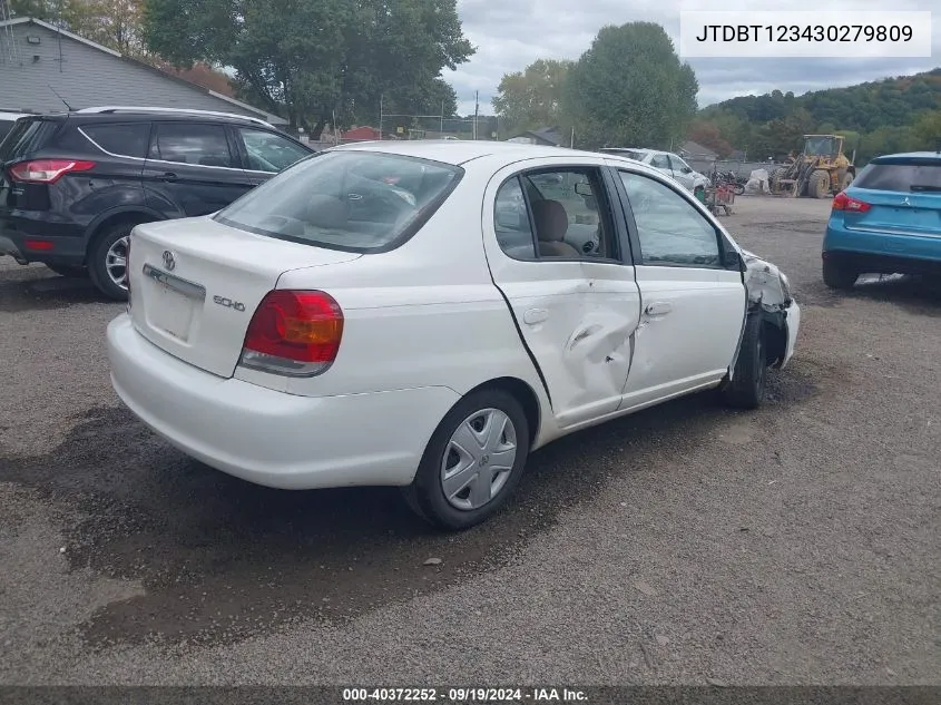 2003 Toyota Echo VIN: JTDBT123430279809 Lot: 40372252