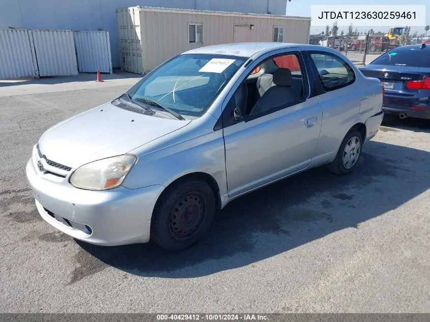 2003 Toyota Echo VIN: JTDAT123630259461 Lot: 40429412