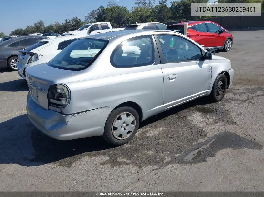 2003 Toyota Echo VIN: JTDAT123630259461 Lot: 40429412