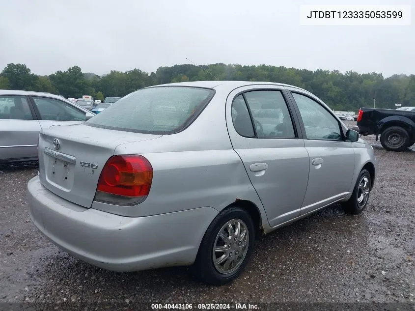 2003 Toyota Echo VIN: JTDBT123335053599 Lot: 40443106