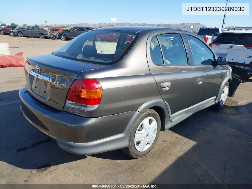 2003 Toyota Echo VIN: JTDBT123230289030 Lot: 40450901