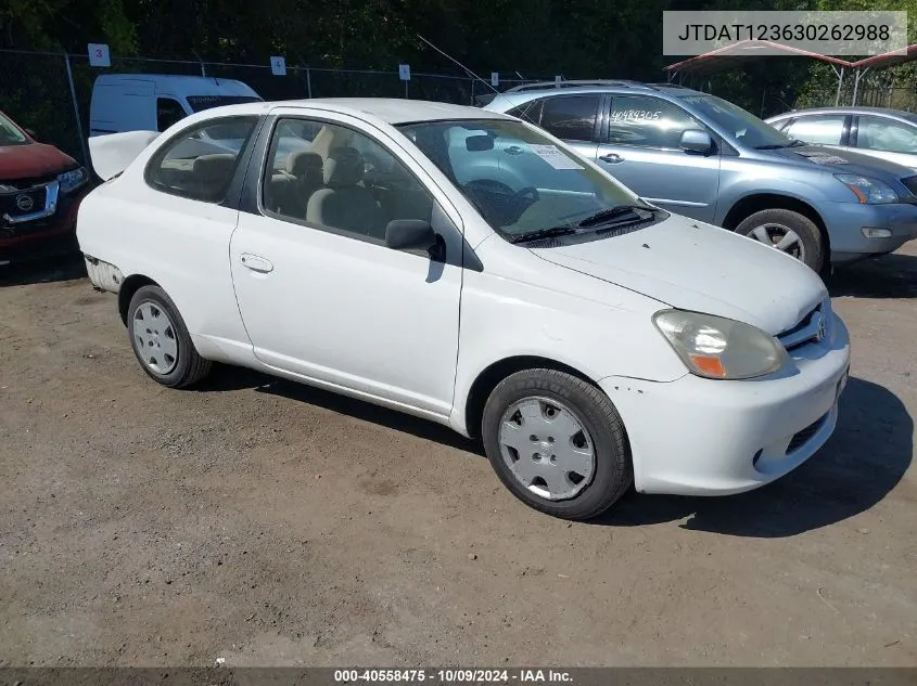 2003 Toyota Echo VIN: JTDAT123630262988 Lot: 40558475