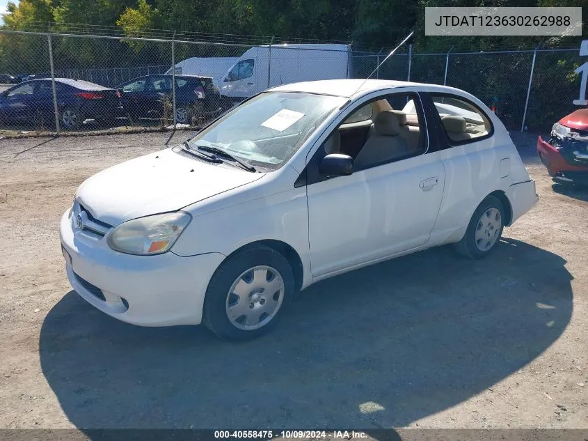 2003 Toyota Echo VIN: JTDAT123630262988 Lot: 40558475